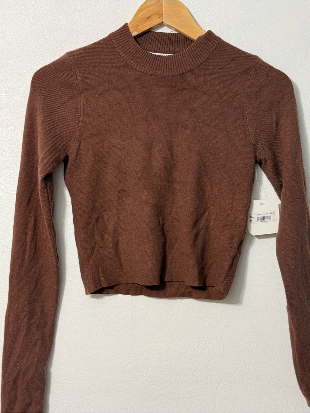 Altar'd State Expresso Brown Crewneck Sweater small NWT